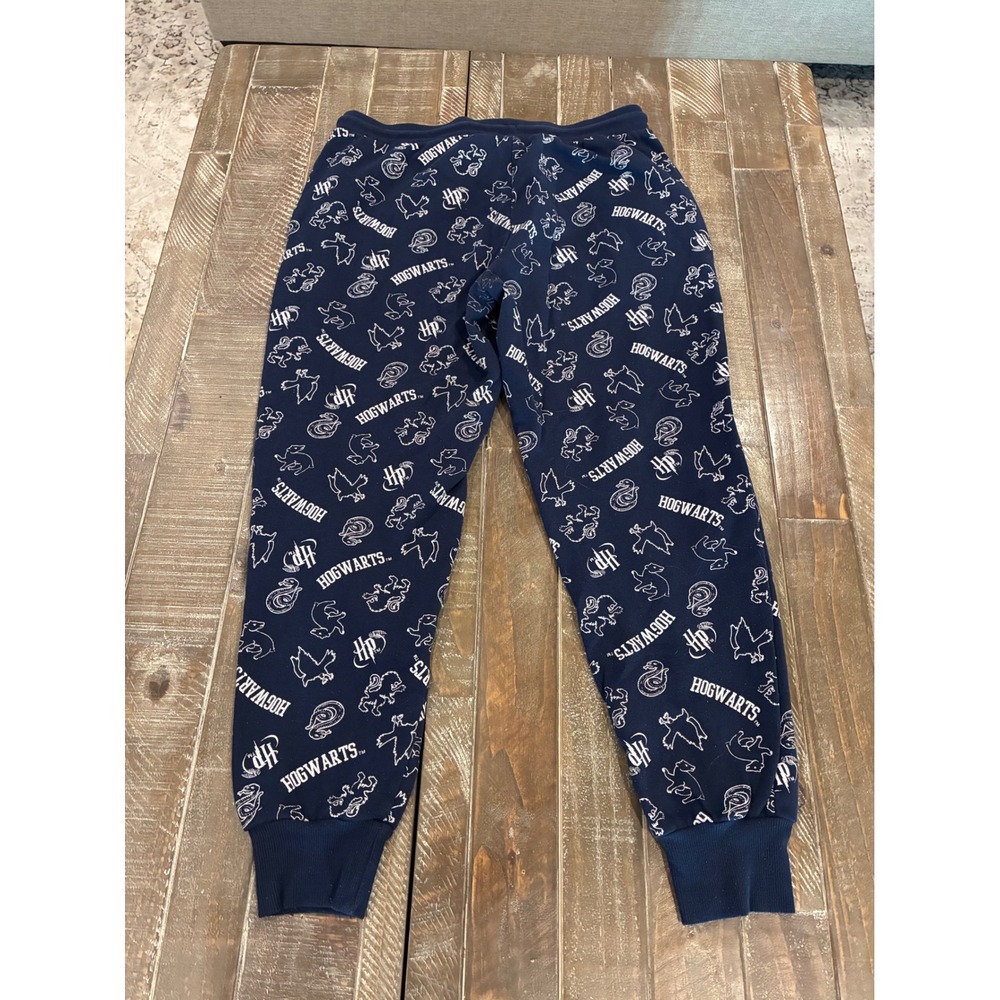 Harry Potter Hogwarts Navy Blue All Over Print Joggers Sweatpants Women L - Picture 2 of 6